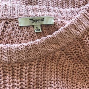 Madewell Blush Pink Swing Knit Cropped Sweater